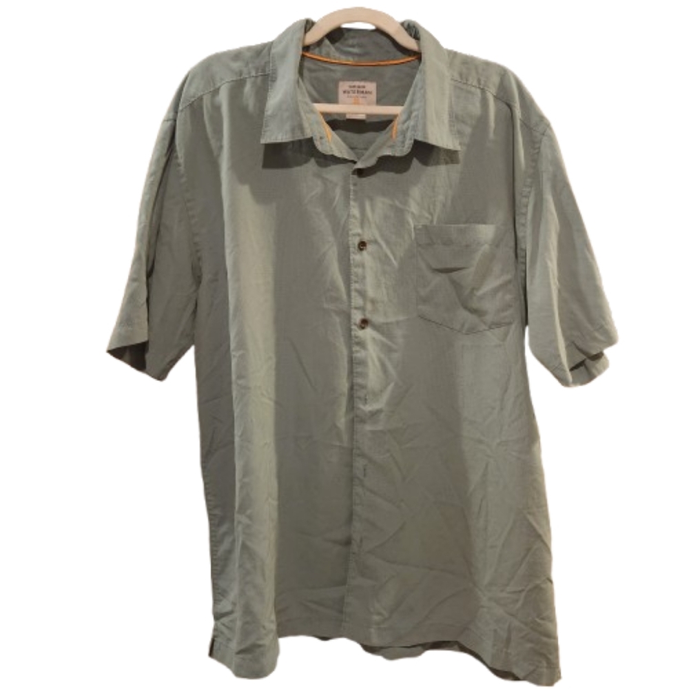 Quiksilver Green Casual Button Down Shirt Lightweight